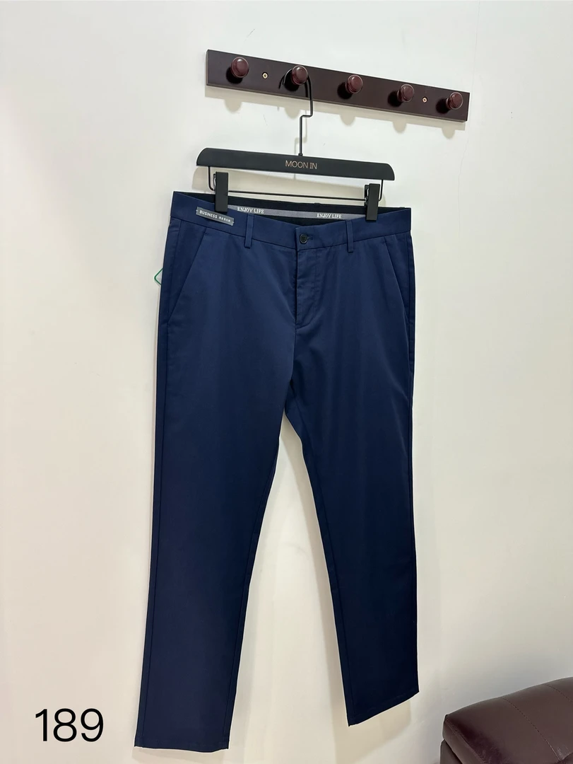 微弹力常规款商务休闲水洗休闲裤男装直筒裤子男裤藏青修身