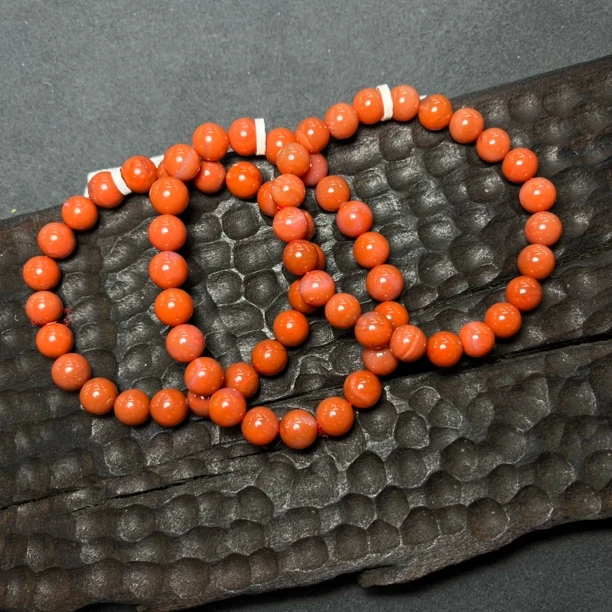 原矿无优化天然南红川料纯色柿子红单圈8mm左右多样性发一件