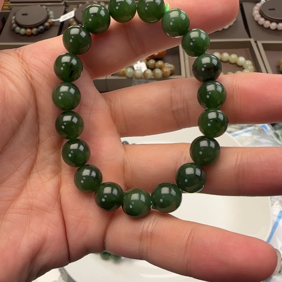 和田玉未镶嵌手链卡10碧玉，8