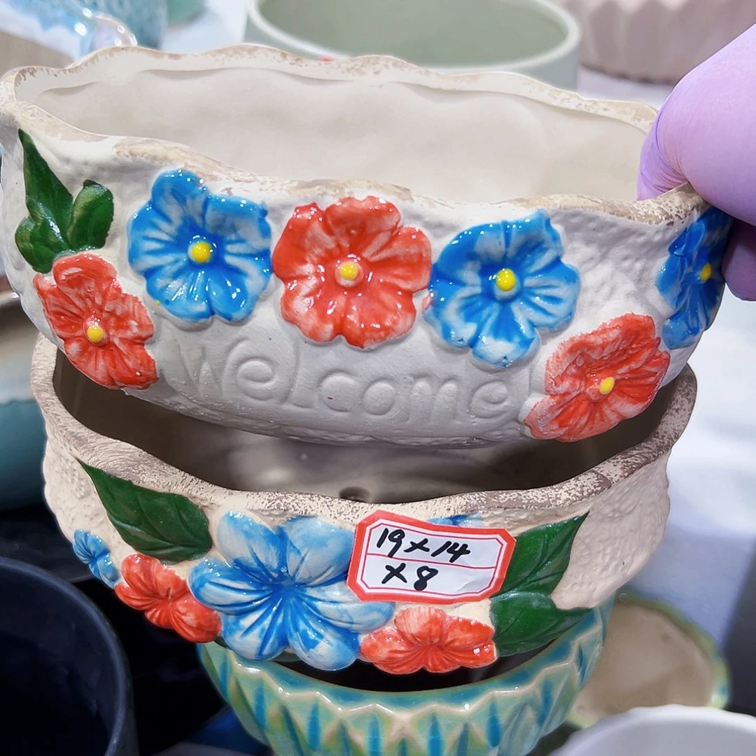 外贸尾单陶瓷花盆凑单10米包邮