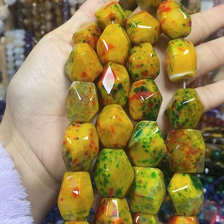 玛瑙/玉髓未镶嵌珠宝半成品花玛瑙大随型卡19-16mm