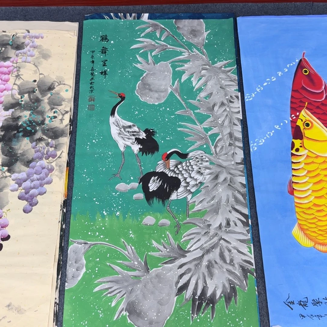 国画尺寸50X100手绘作品