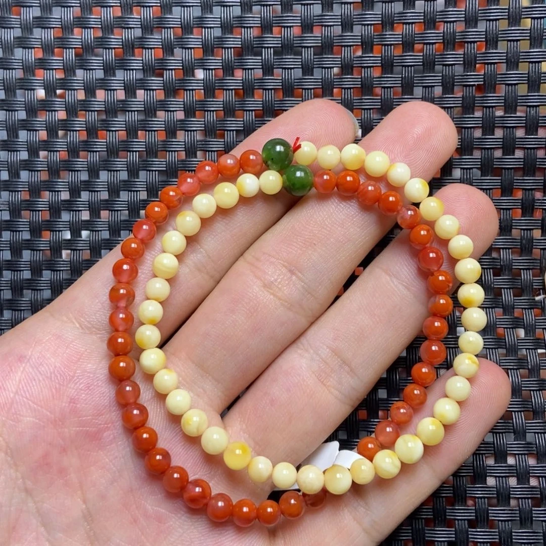 南红玛瑙未镶嵌手链4+’mm