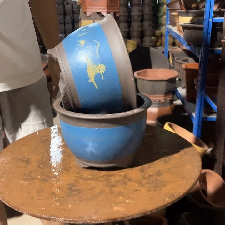 20-20蓝色山水花盆花盆