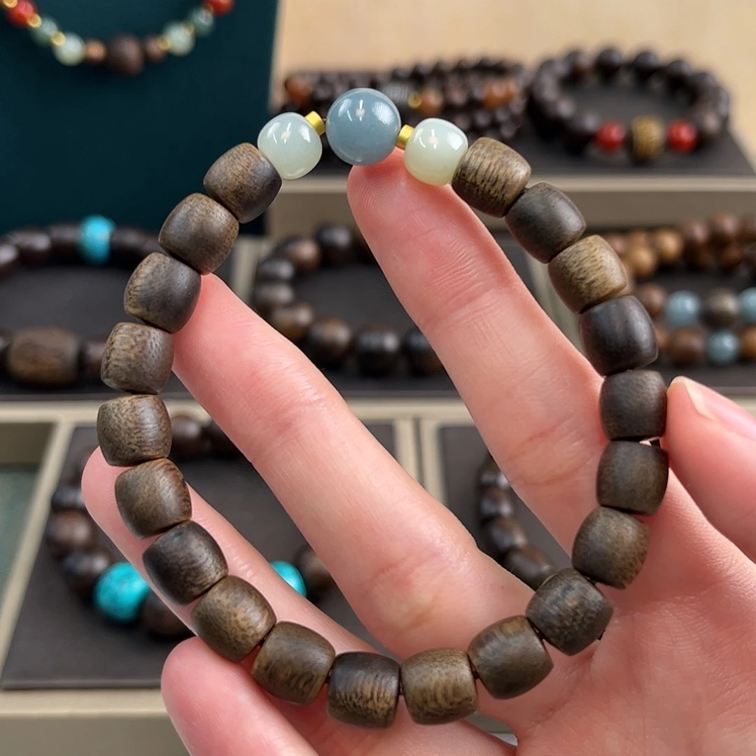 手串沉香8mm海南莺歌绿奇楠沉水级