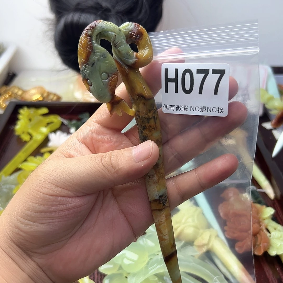 蛇纹石玉合金发饰槛***_
