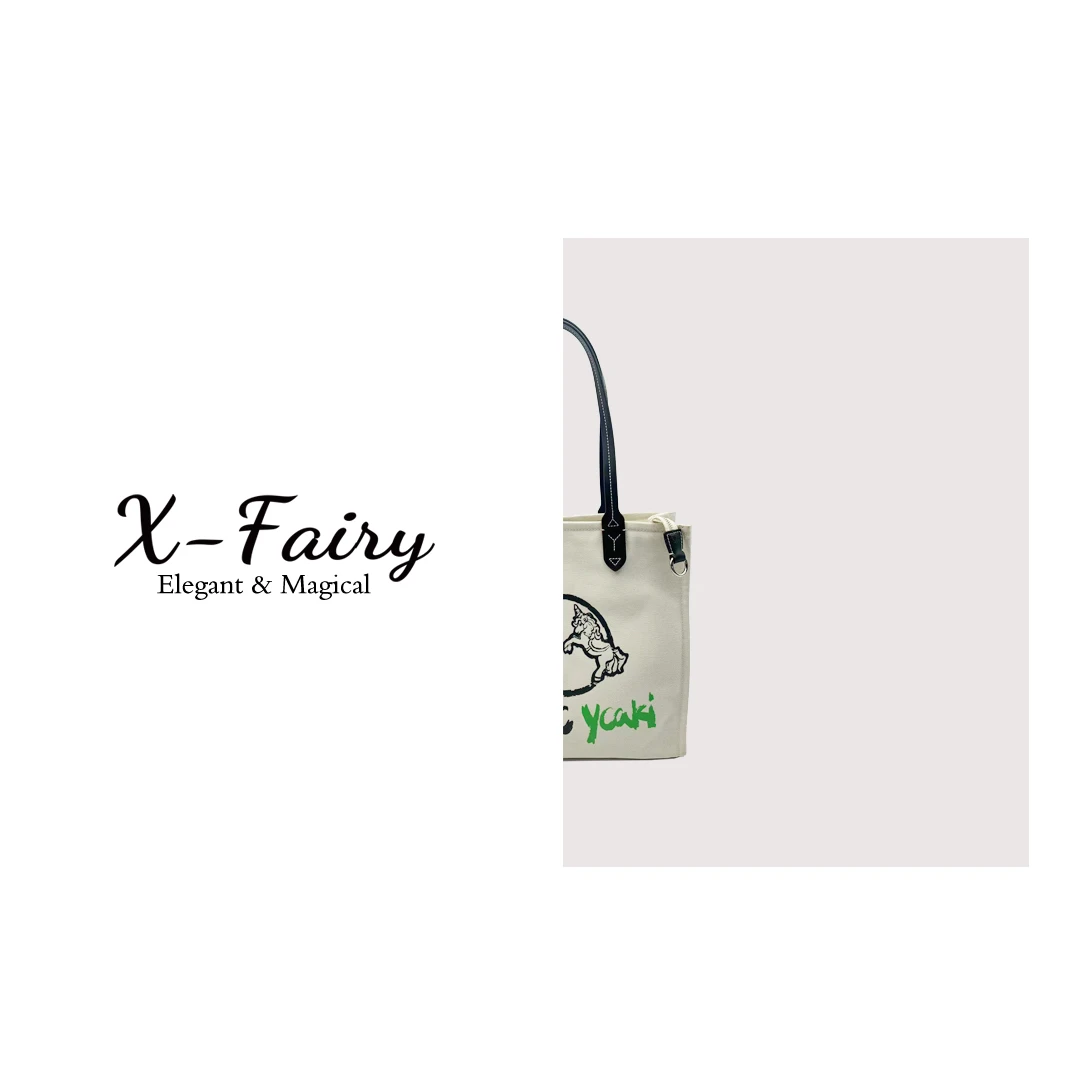 【X-Fairy】白色独角兽高品单肩帆布包