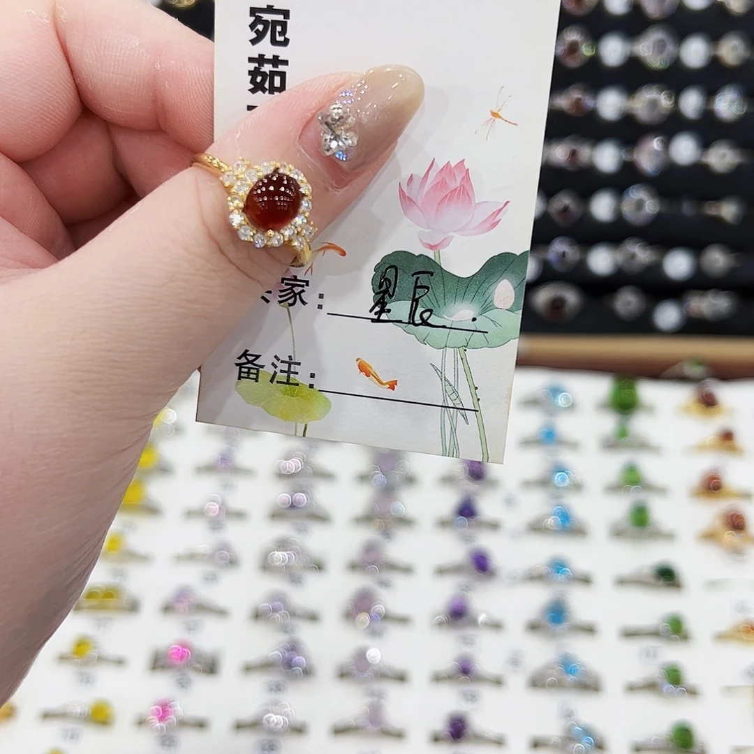 石榴石戒指银S925镶嵌x*辰戒指