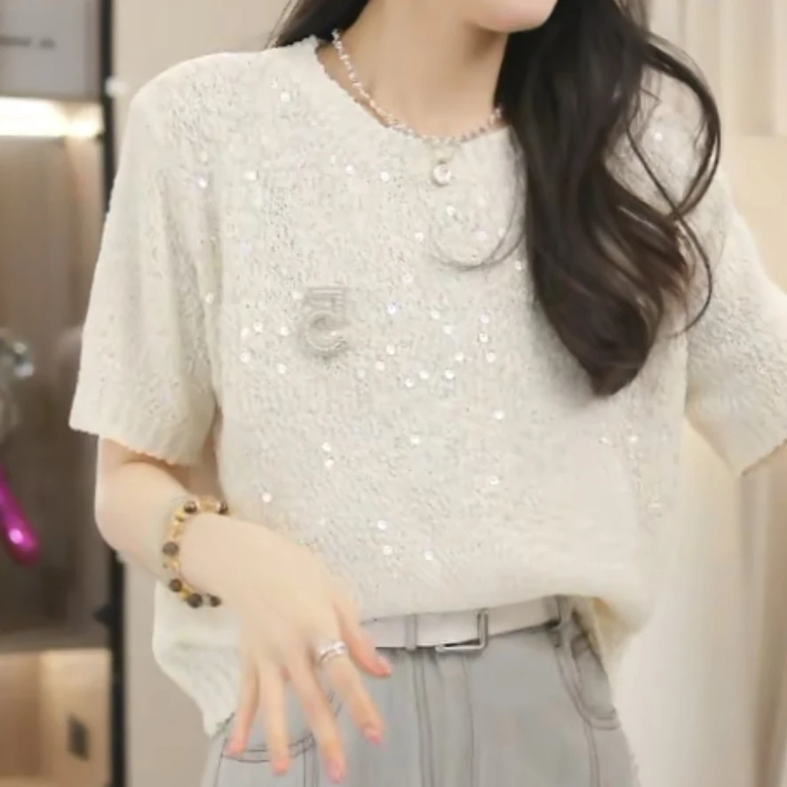 【5号香水】春季新款时尚百搭休闲上衣毛衣薄款显瘦气质网红9160