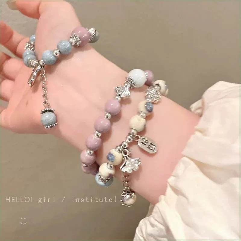 铜合金亚克力手链 新中式串珠招财纳福手链女新款手串复古风手饰