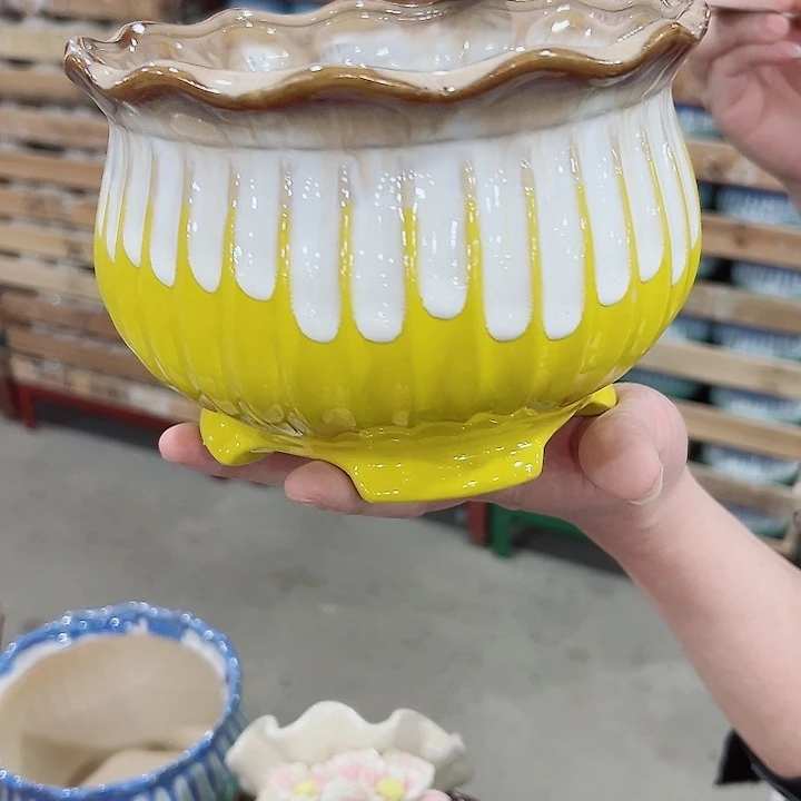 有孔.凑满10元发货多肉陶瓷花盆！