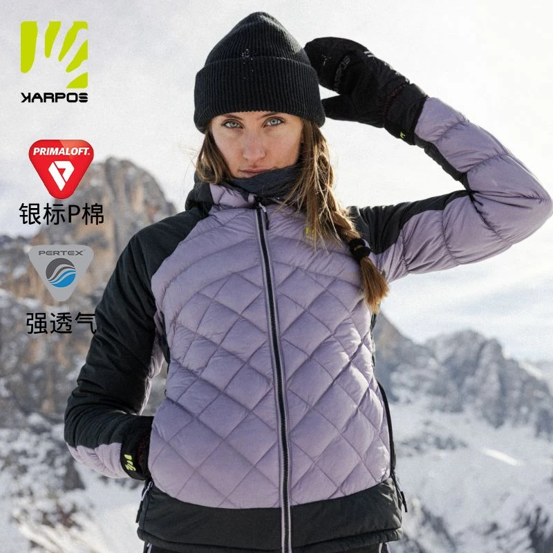 KARPOS户外银标P棉100G防泼水Pertex轻量保暖棉服女士秋冬