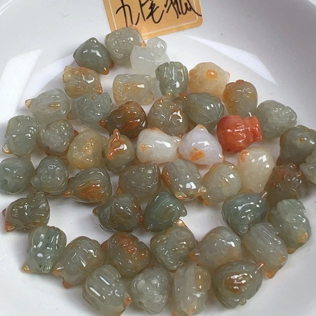 翡翠散珠翡翠九尾狐一个可挑