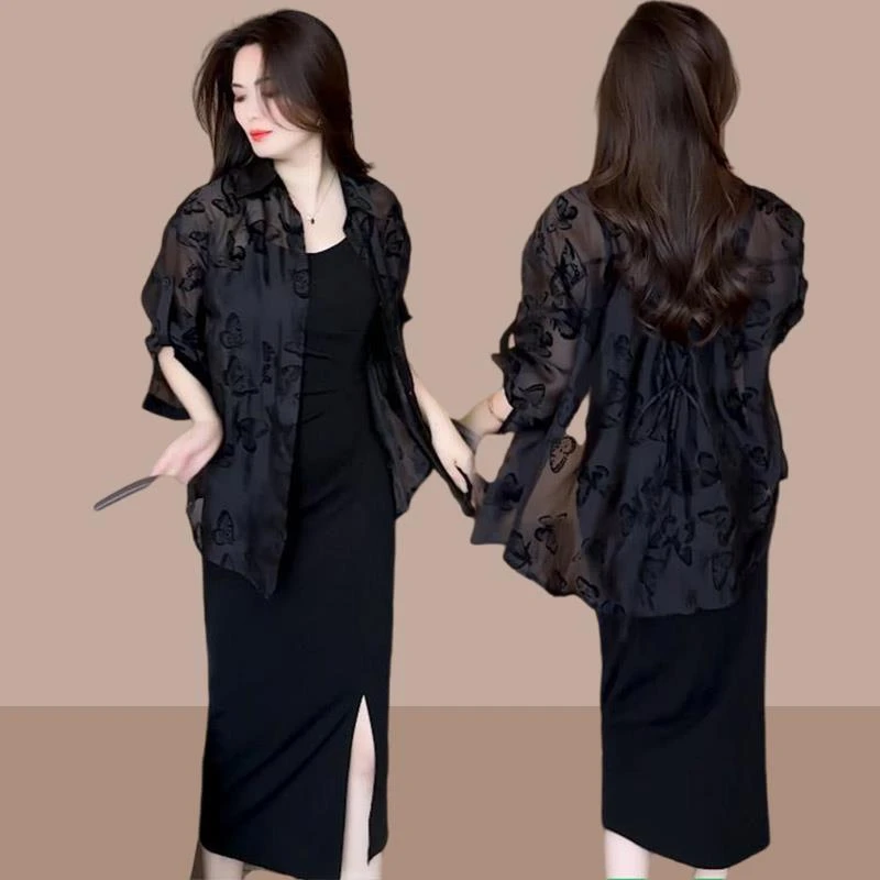 2025夏季新款女士今年流行薄外套衬衫披肩透气时尚防晒服气质上衣