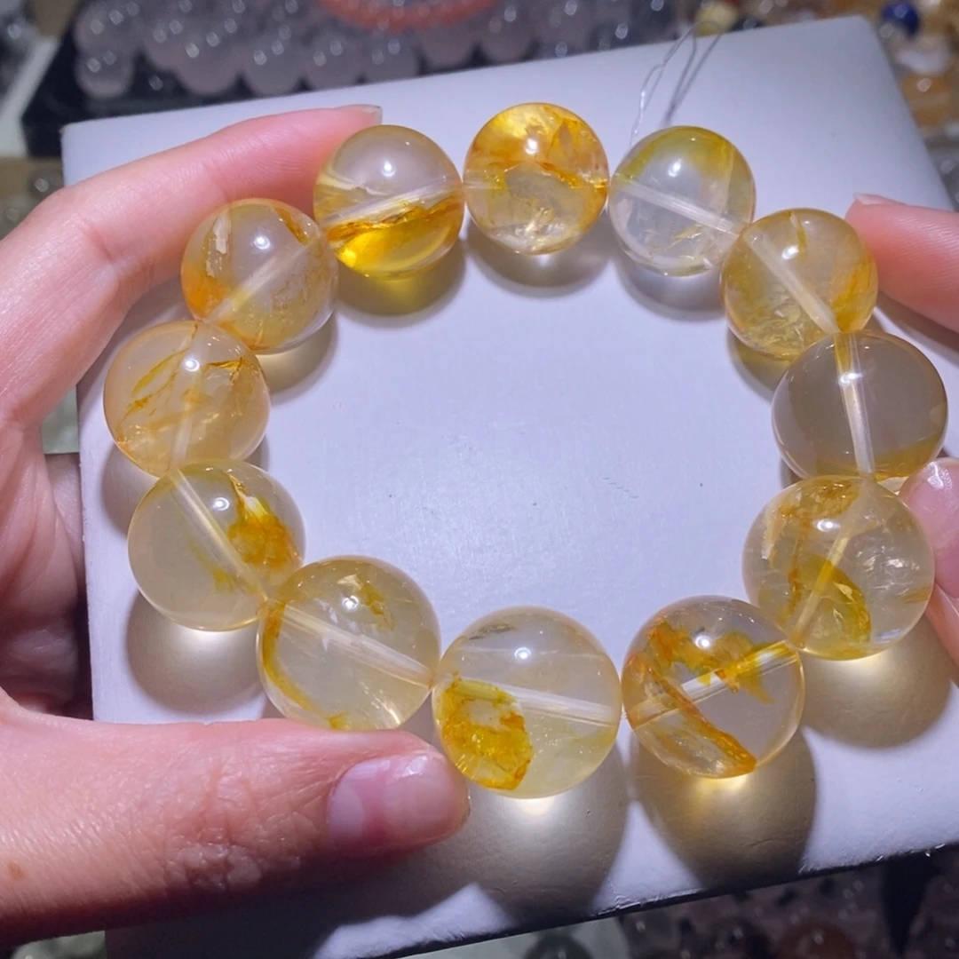 水晶手链未镶嵌黄胶花