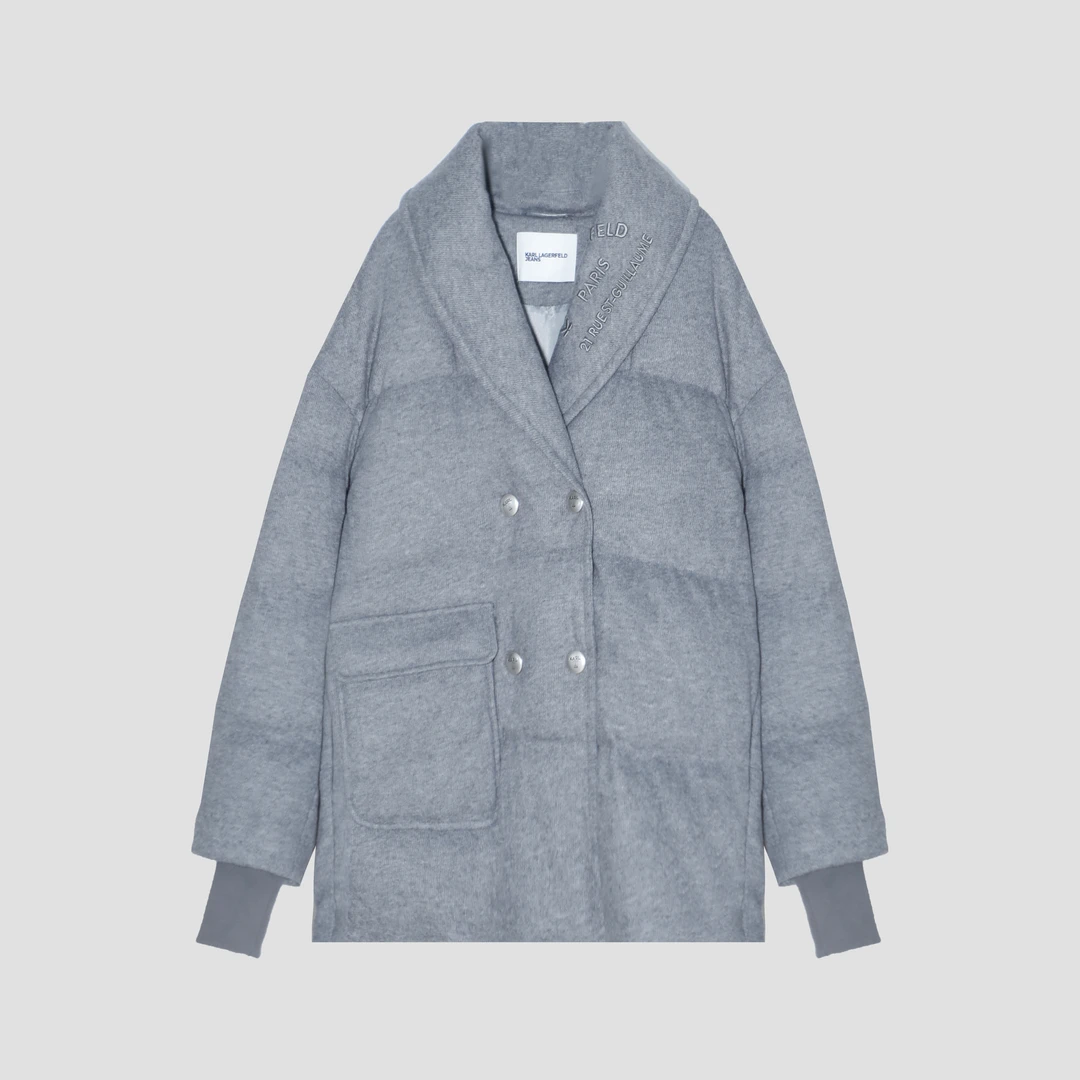 翻领双排扣单口袋鹅绒服DLLFY30810