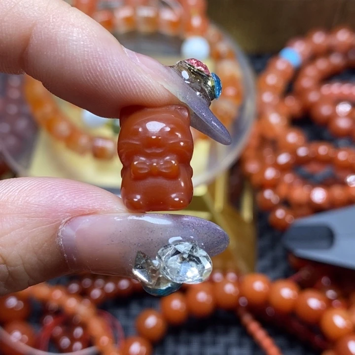 手链未镶嵌南红玛瑙招财猫