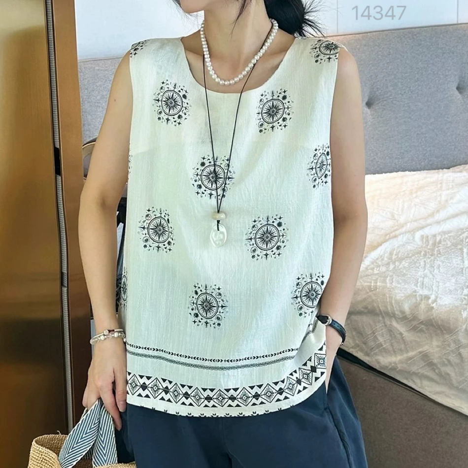 14347 SANFAN 新款民族风图腾无袖背心