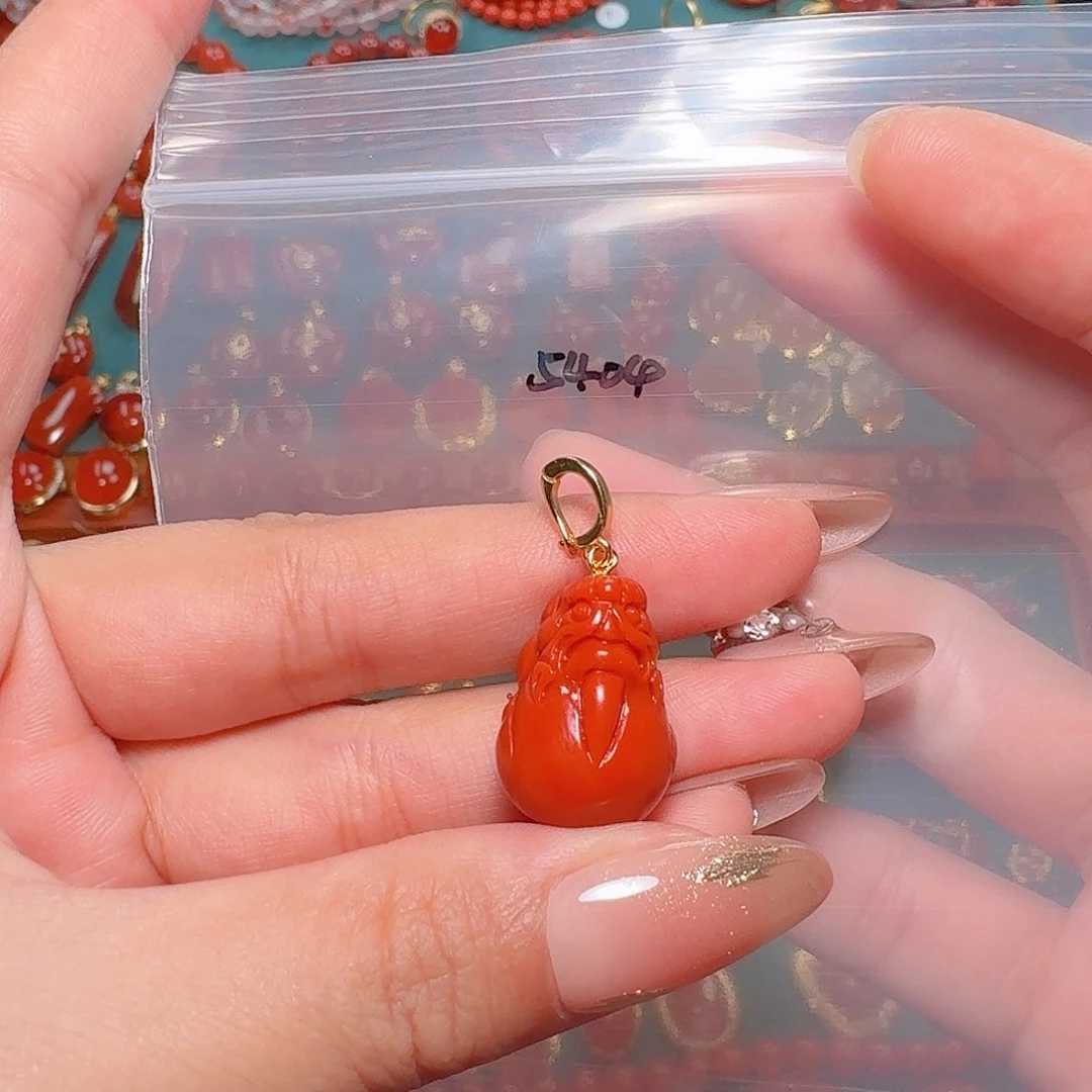 南红玛瑙银S925镶嵌吊坠