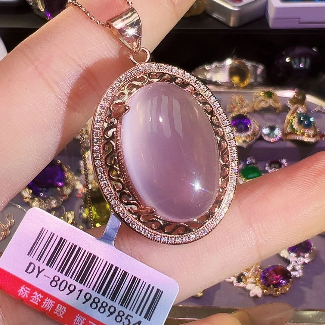 银S925镶嵌珠宝半成品芙蓉石