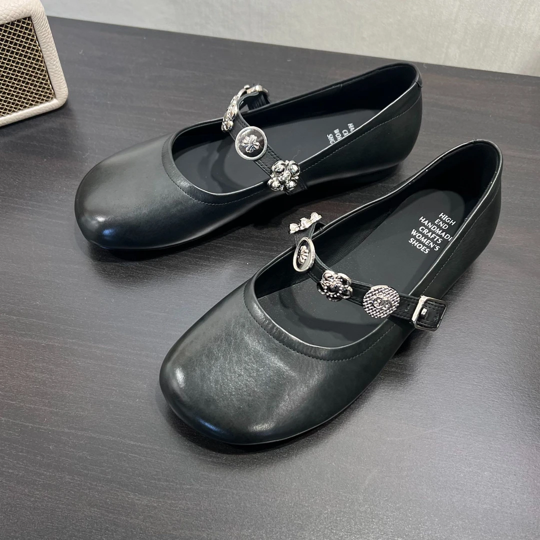 TTG头层牛皮玛丽珍水洗工艺浅口春夏单鞋9232