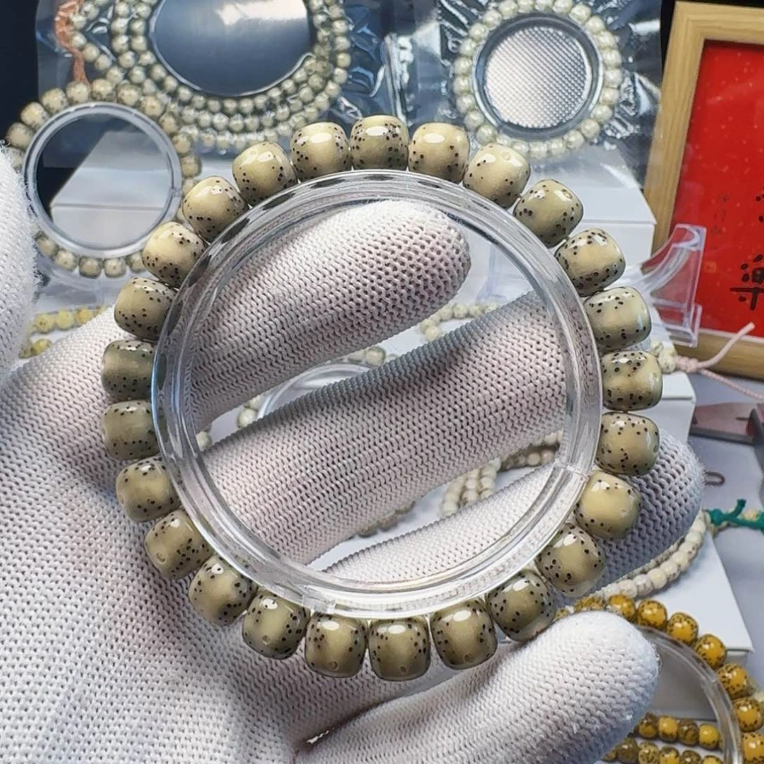 星月菩提手串石玉料9/8一线天留白小散星