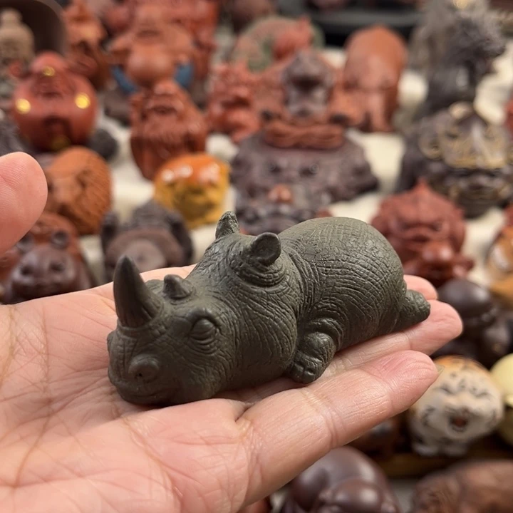 茶宠紫砂紫砂犀牛