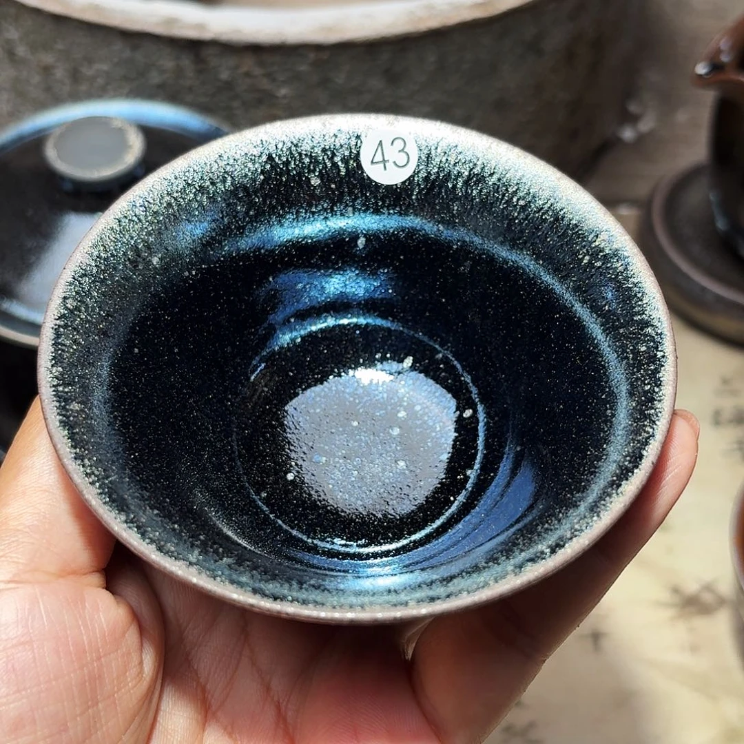 茶盏义兴龙窑建盏43落灰烧