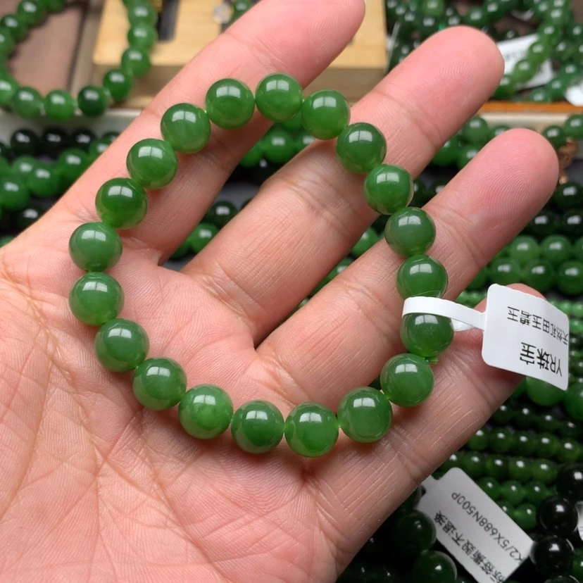 【闪购商品】未镶嵌手链和田玉（碧玉）茵*10