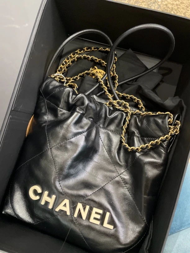 95新 Chanel/香奈儿 夏七中古/Chanel 22bag垃圾袋/单肩包