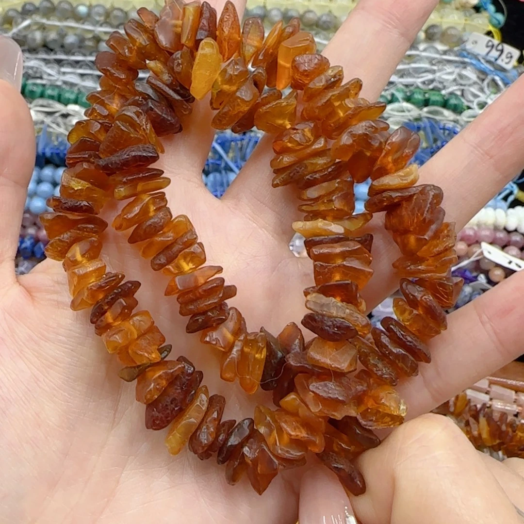 玛瑙/玉髓未镶嵌珠宝半成品天然老蜜蜡一条