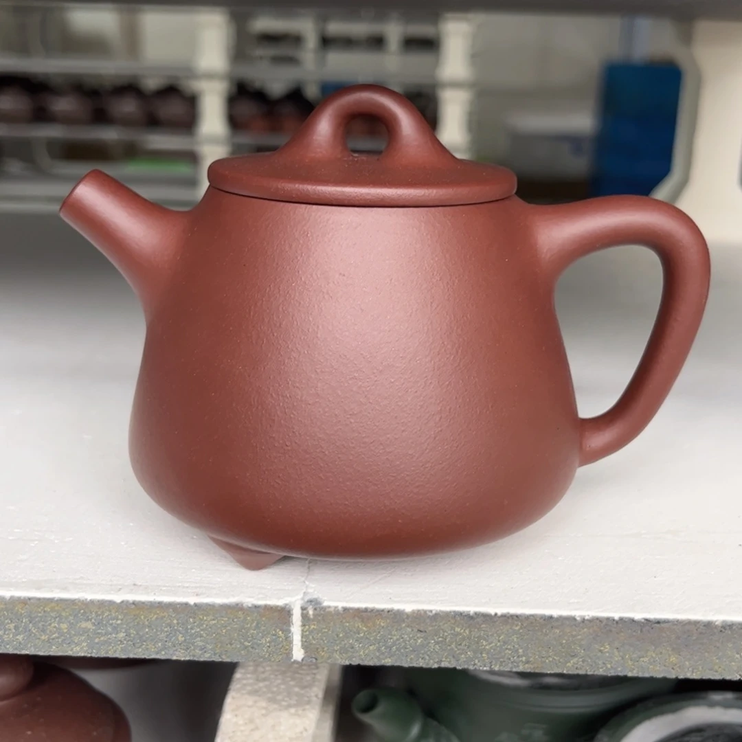 紫砂茶壶紫泥半手300cc