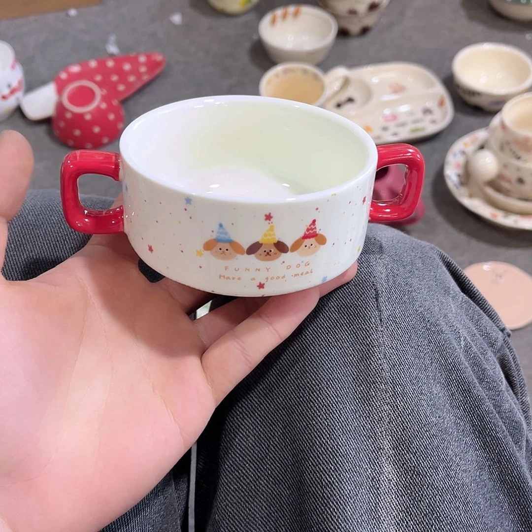 双耳缤纷动物小碗