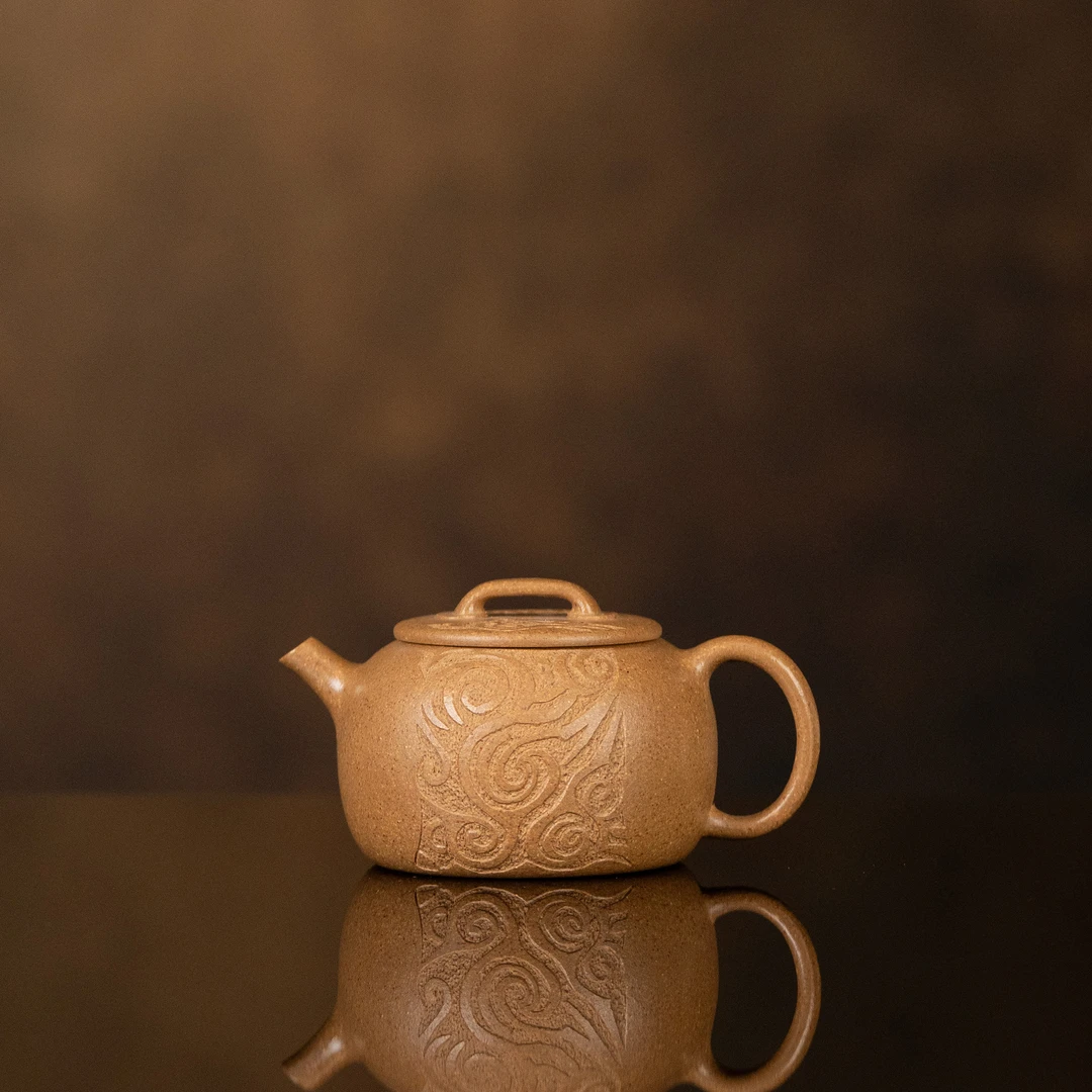 【利贞l福源汉瓦壶】原矿段泥 约120cc 手工制作 紫砂壶茶具THF