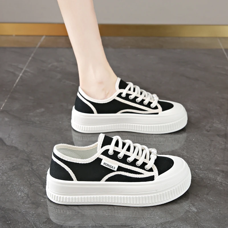 老北京帆布鞋女2025新款秋季百搭板鞋厚软底不累脚孕妇运动鞋女鞋