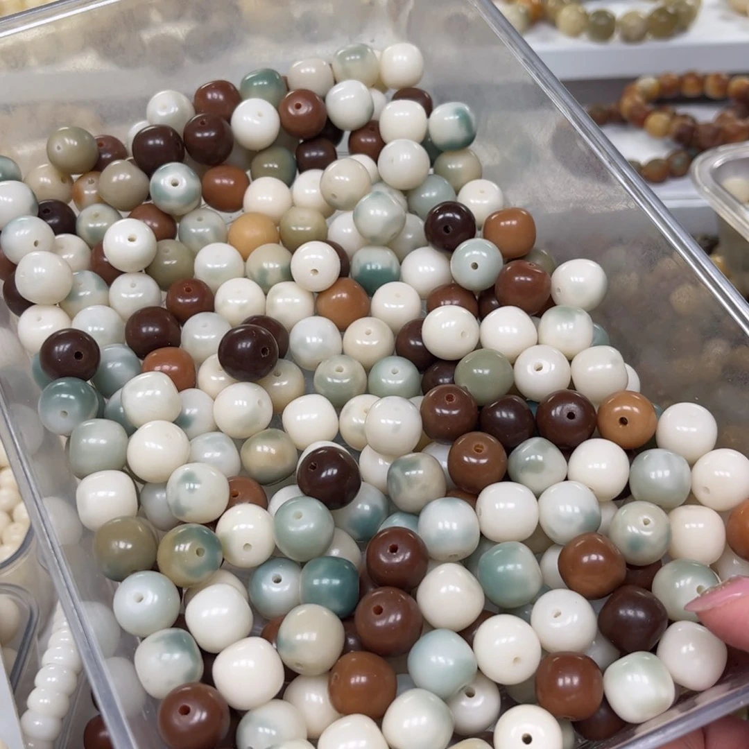 白玉菩提手串飘花多宝散珠20颗