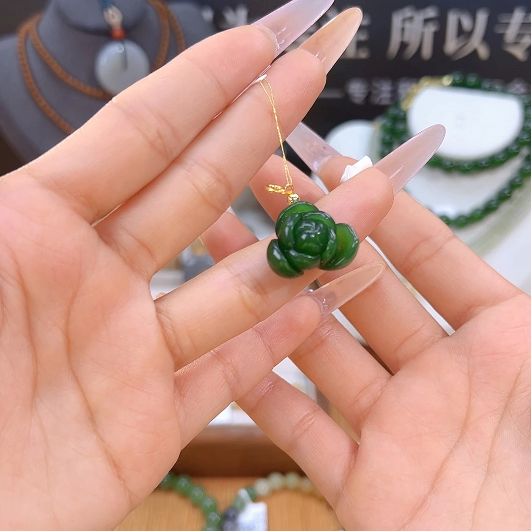 和田玉银S925镶嵌颈饰sj