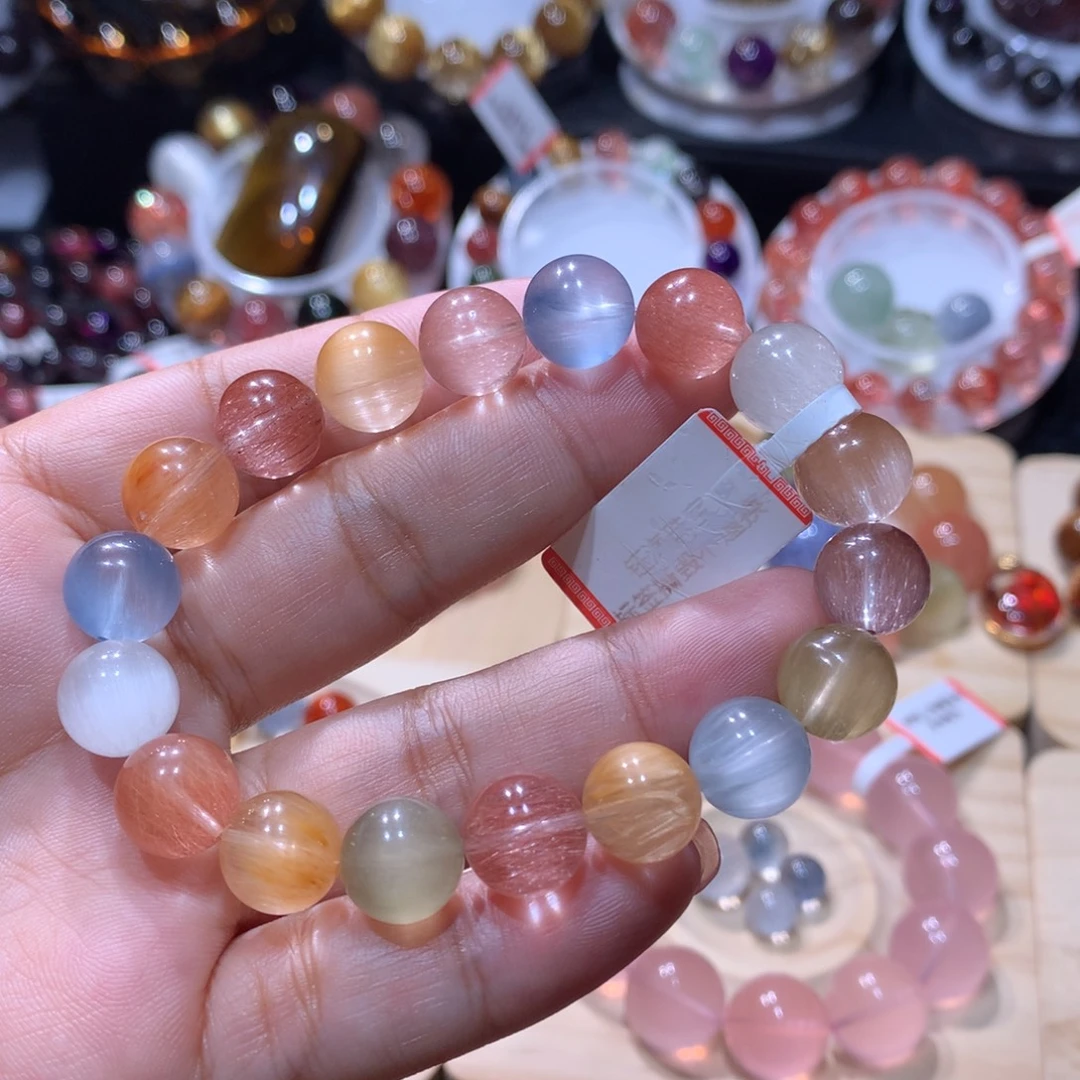 未镶嵌水晶手链彩兔毛10mm