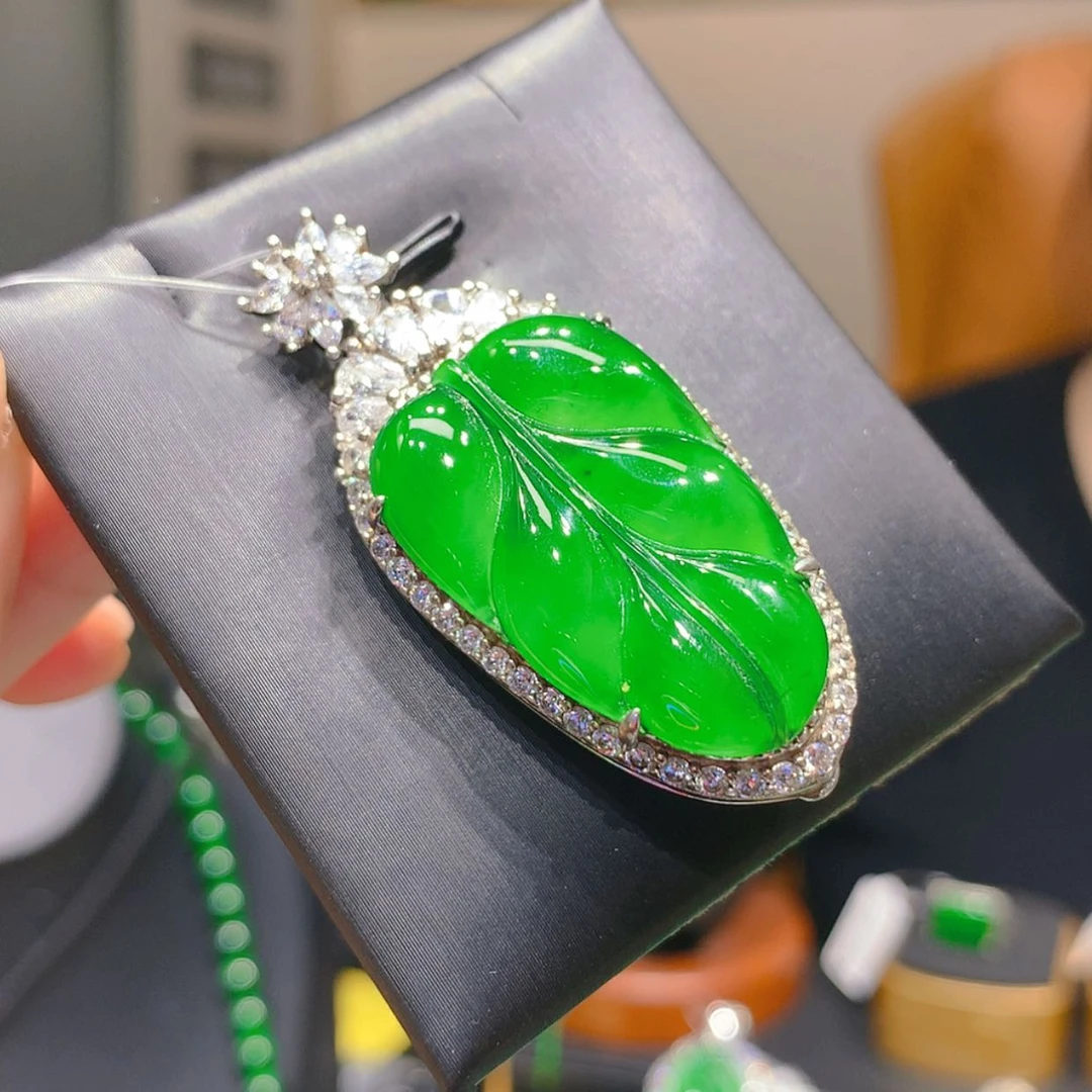 【闪购商品】翡翠颈饰银S925镶嵌6柒姐