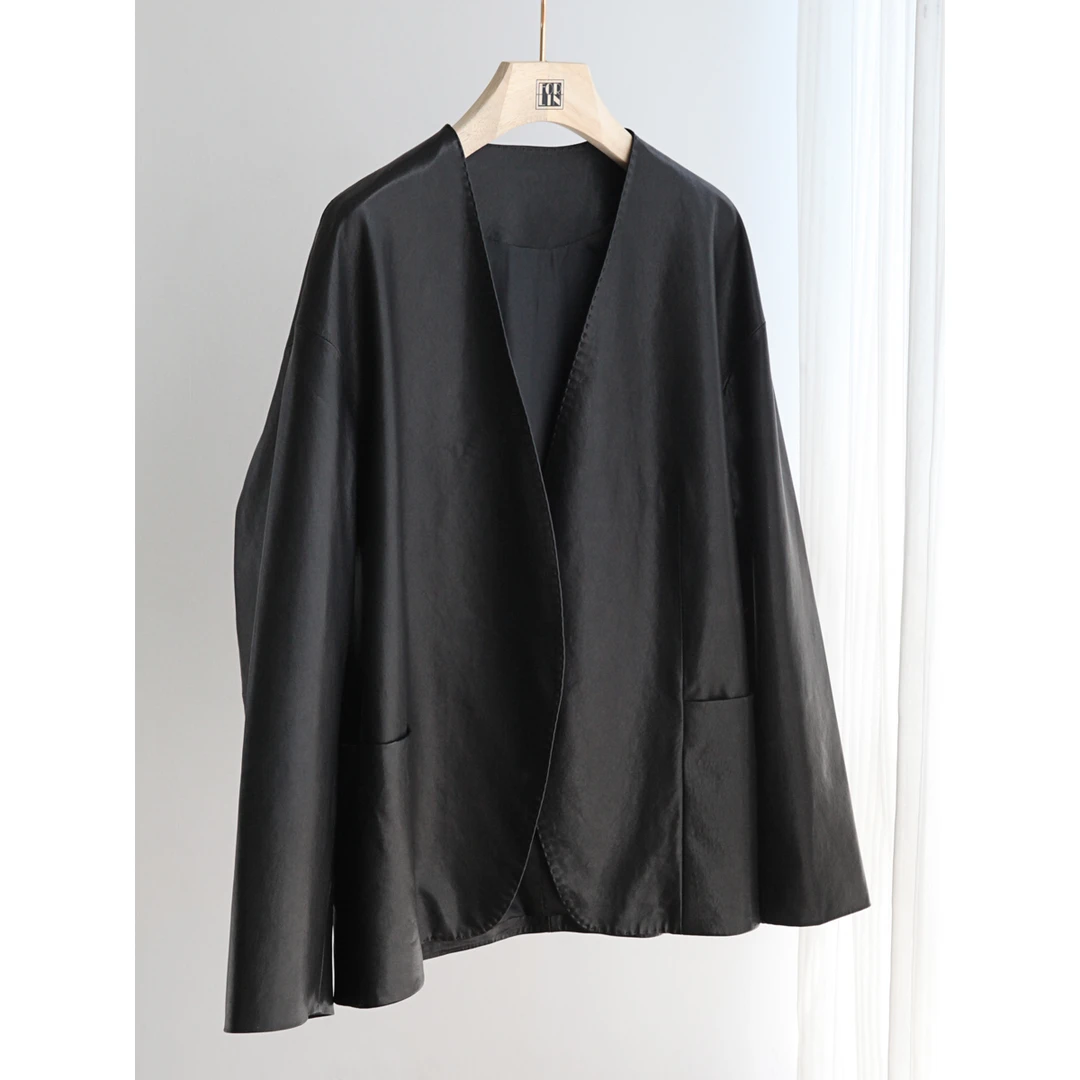 Forlin 芙临 黑钻系列 进口小羊皮手工西装皮衣HT18101 S