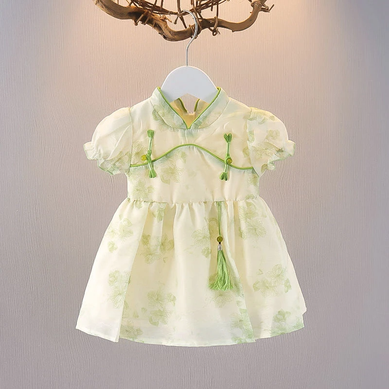 夏季女童连衣裙女宝宝夏装婴儿棉裙子无袖一岁二岁韩版公主裙