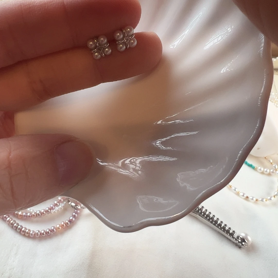 耳饰淡水珍珠银S925镶嵌