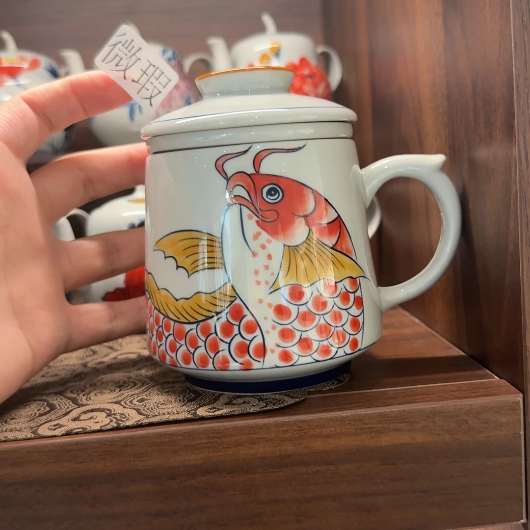 釉下手绘茶具微瑕