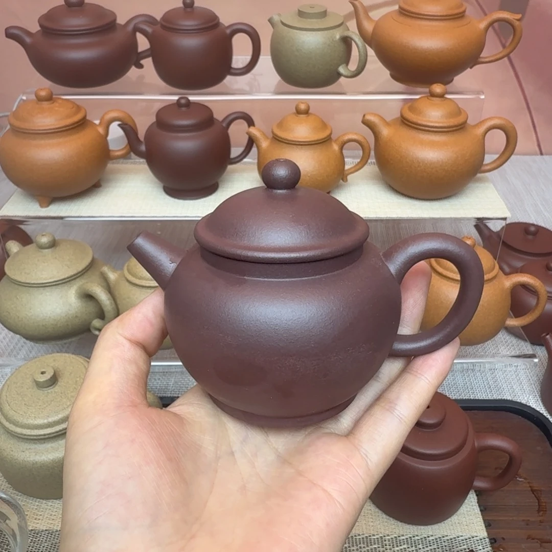 茄***啡紫砂茶壶微瑕巨轮170cc