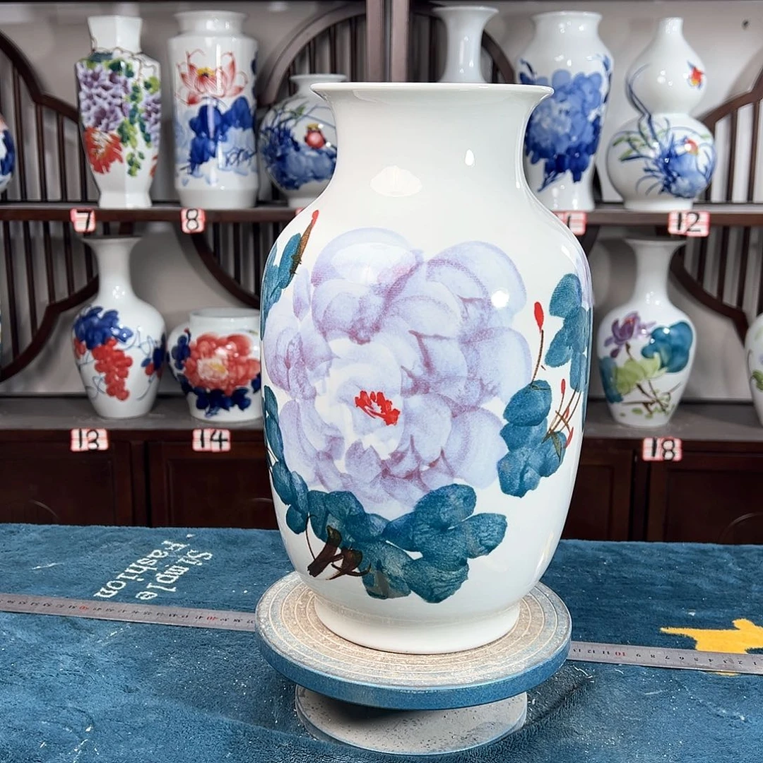 摆件景德镇陶瓷大冬紫牡