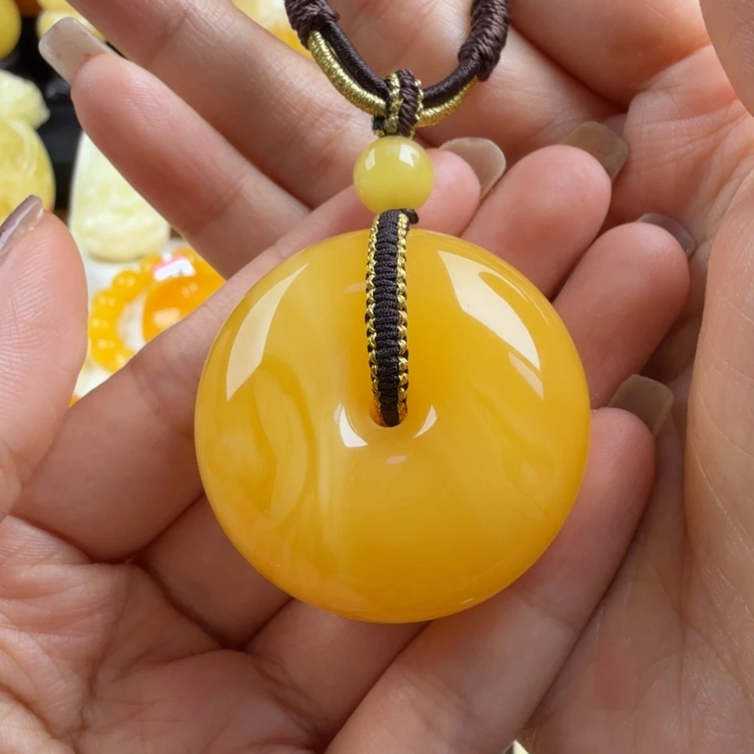琥珀未镶嵌颈饰纯天然琥珀蜜蜡无优化