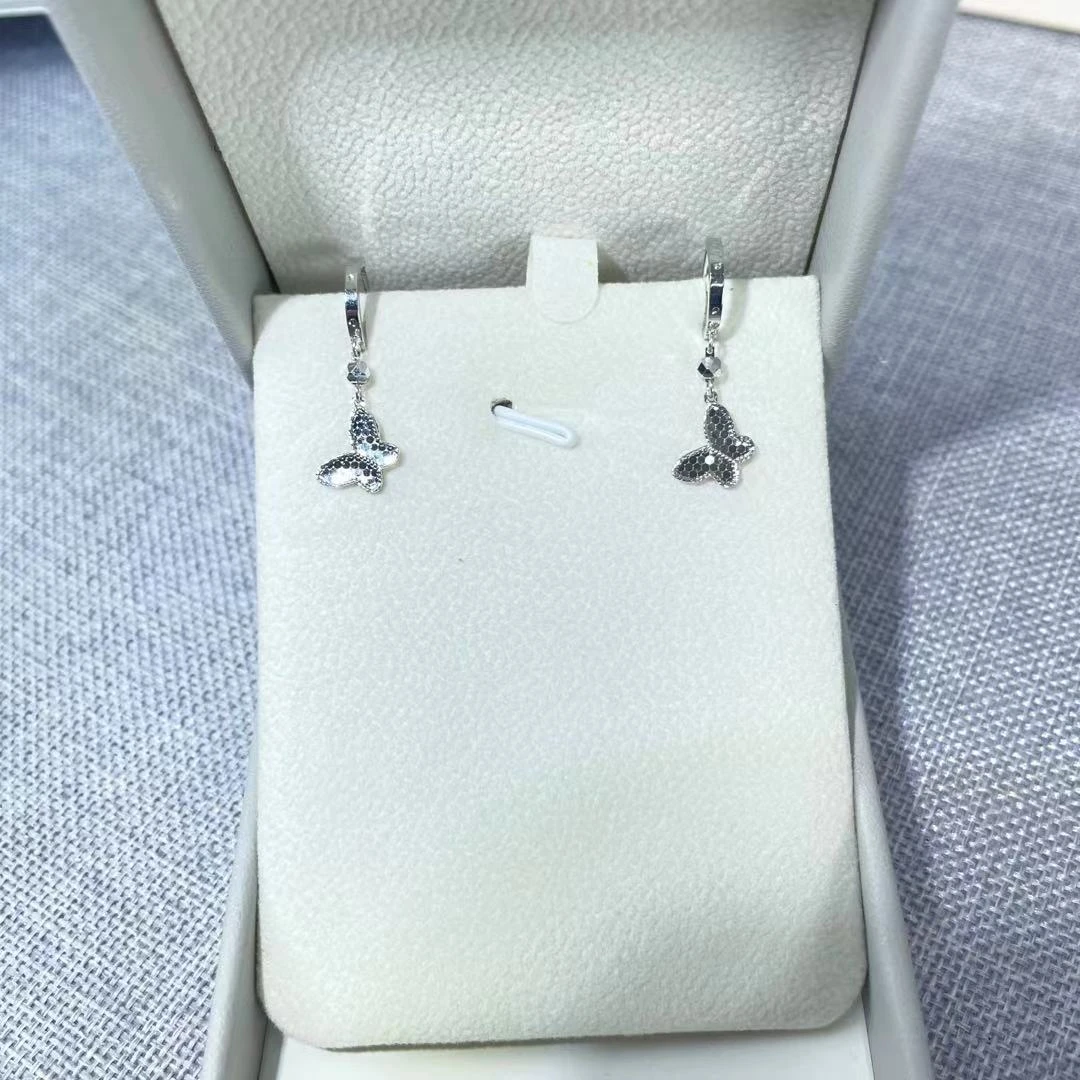 PT950 铂金耳饰 鱼鳞蝴蝶耳扣  内径约9mm S 72921
