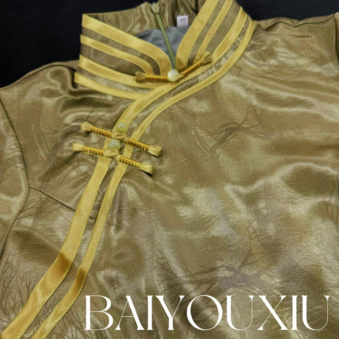 白幼秀新款2025复古时尚优雅中式立领港风款旗袍中国风旗袍5578