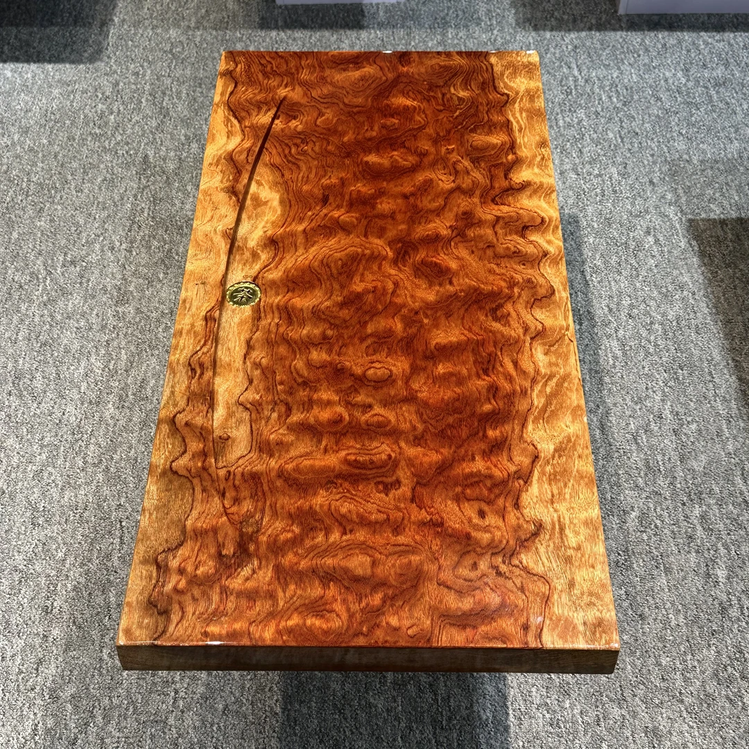 90（双色鬼脸纹）茶盘巴花中式整木自然茶几稳定办公家用复古