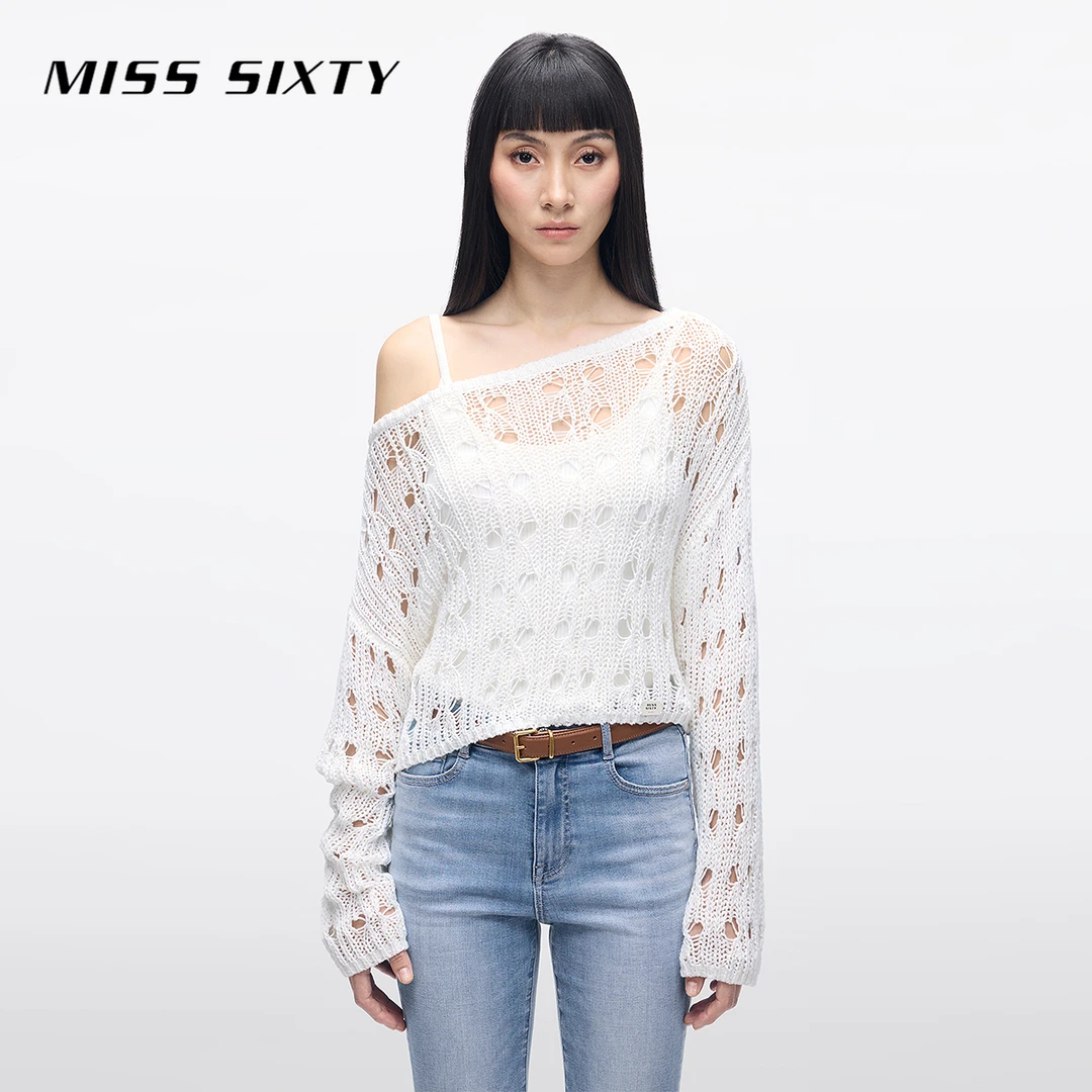 Miss Sixty2025新款针织衫女镂空罩衫慵懒度假风波西米亚上衣